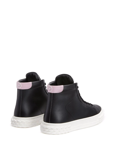 Shop Giuseppe Zanotti Hi-top Lace-up Sneakers In Black