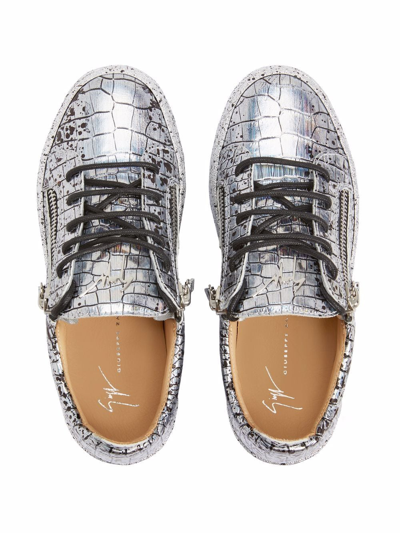 Shop Giuseppe Zanotti Gail Sneakers In Silver