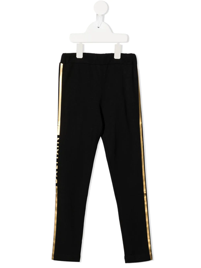 Balmain Logo-stripe Leggings In Black