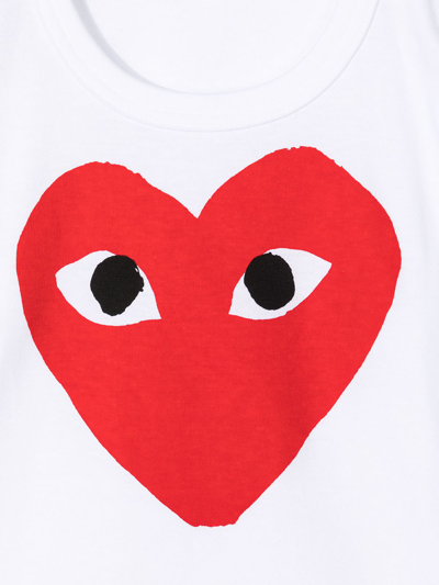 Shop Comme Des Garçons Play Heart-print T-shirt In White