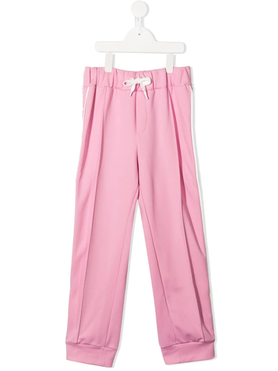 Shop Fendi Piped Trim Sweatpants In Pink