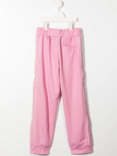 Shop Fendi Piped Trim Sweatpants In Pink