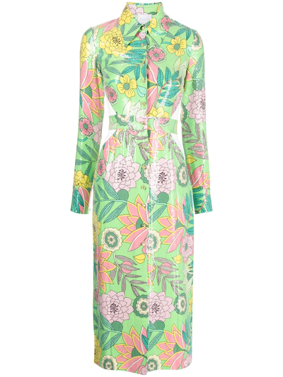 Shop Alice Mccall All That Glitters Shirt Dress In Green