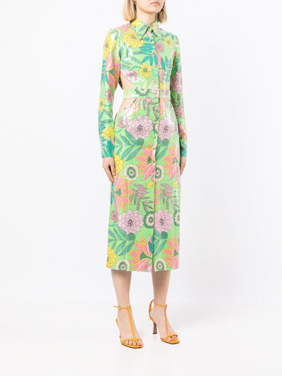 Shop Alice Mccall All That Glitters Shirt Dress In Green