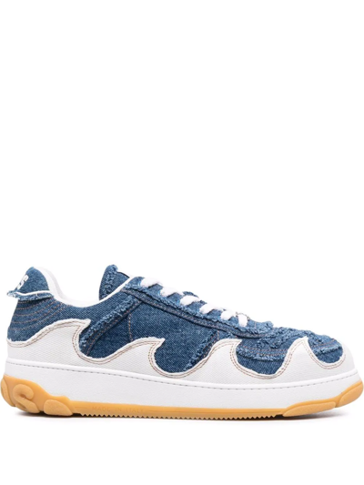 Shop Gcds Wave-pattern Low-top Sneakers In Blue