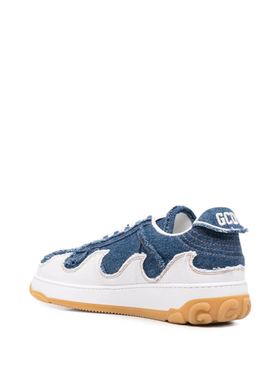 Shop Gcds Wave-pattern Low-top Sneakers In Blue
