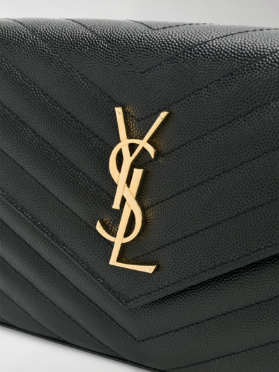 Shop Saint Laurent Monogram Leather Wallet On Chain