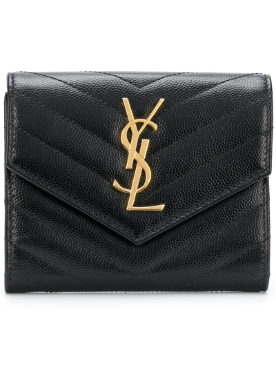 Shop Saint Laurent Monogram Leather Wallet