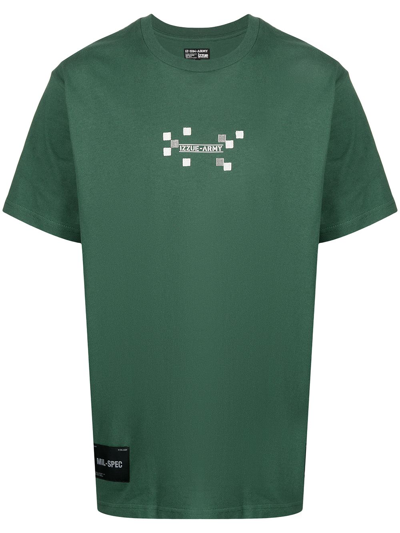 Shop Izzue Army Cotton T-shirt In Green