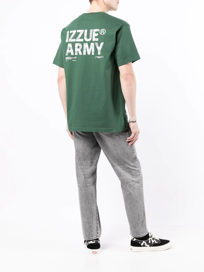 Shop Izzue Army Cotton T-shirt In Green