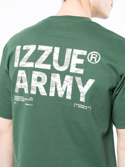 Shop Izzue Army Cotton T-shirt In Green