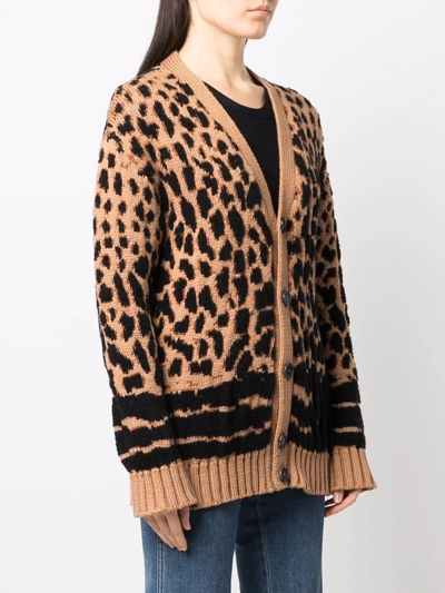 Dsquared2 Leopard-knit Cardigan In 961 Camel