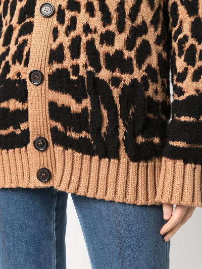 Dsquared2 Leopard-knit Cardigan In 961 Camel