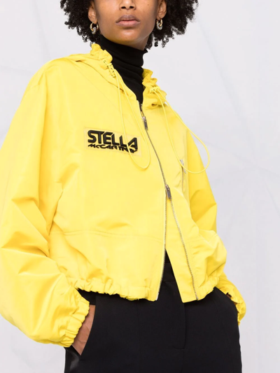 Shop Stella Mccartney Logo-patch Hooded Jacket In Yellow