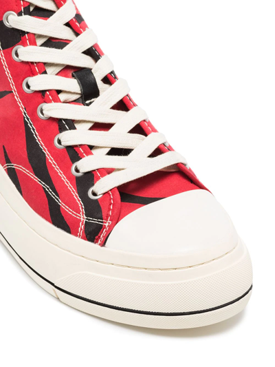 Shop R13 Kurt Zebra Print High-top Sneakers In Red