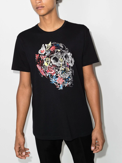 Shop Alexander Mcqueen Skull-print Cotton T-shirt In Black