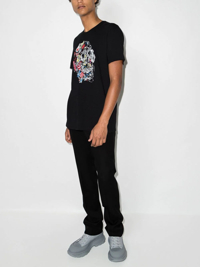 Shop Alexander Mcqueen Skull-print Cotton T-shirt In Black