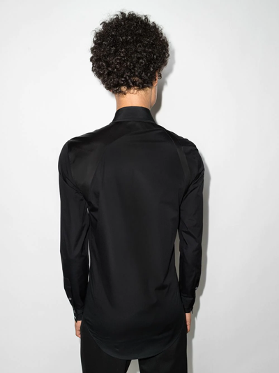 Shop Alexander Mcqueen Harness Detail Cotton Shirt In Black