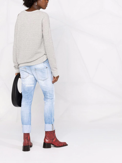 Dsquared2 Distressed Cropped Jeans In Blue