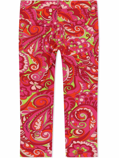 Shop Dolce & Gabbana Floral Paisley-print Trousers In Pink