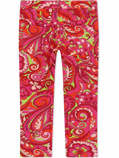 Dolce & Gabbana Floral Paisley-print Trousers In Pink
