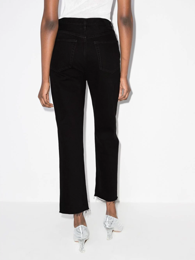 Totême Straight Cropped Jeans In Black