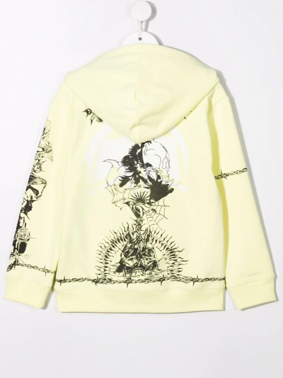 Shop Givenchy Tattoo-print Hoodie In Yellow