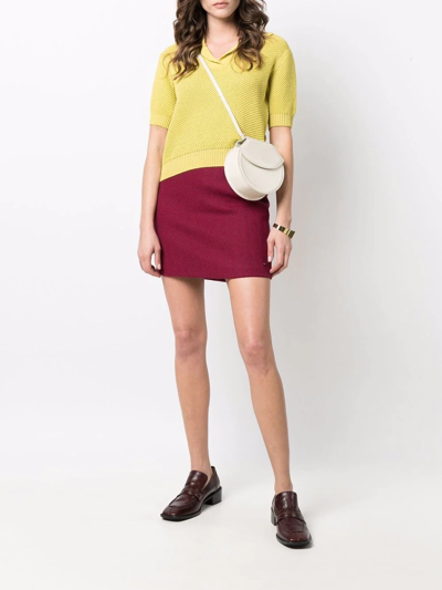 Tommy Hilfiger Chevron-knit Mini Skirt In Red