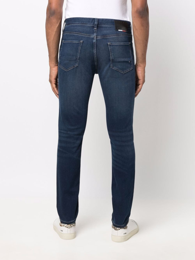 Shop Tommy Hilfiger Low-rise Straight-leg Denim Trousers In Blue