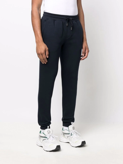 Shop Tommy Hilfiger Drawstring-waist Cotton-blend Track Trousers In Blue