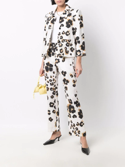 Shop Boutique Moschino Leopard-print Trousers In White