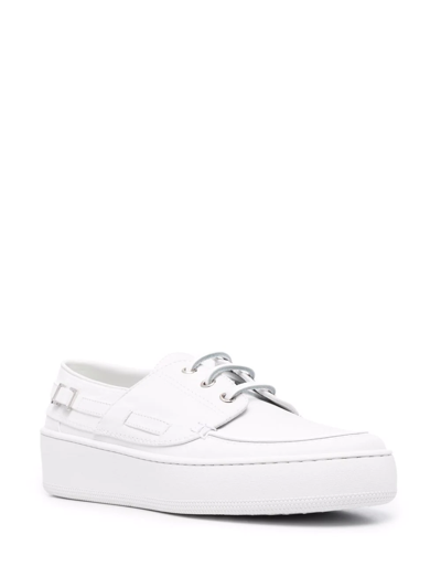 Sergio Rossi Platform Low-top Sneakers In White