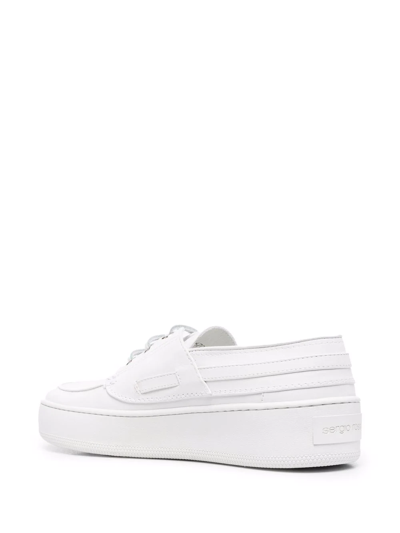 Sergio Rossi Platform Low-top Sneakers In White