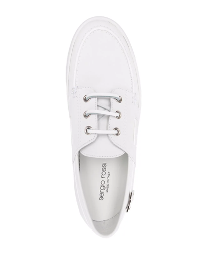 Sergio Rossi Platform Low-top Sneakers In White