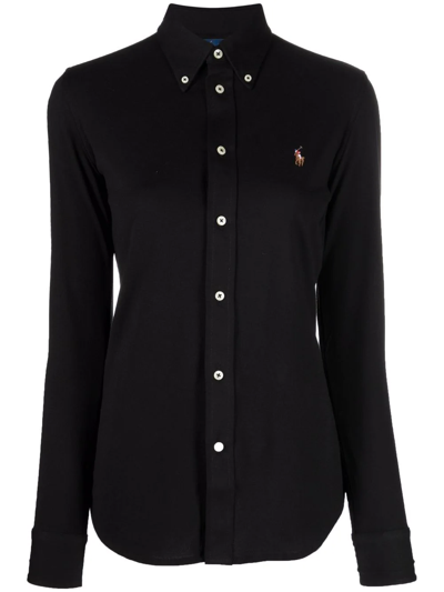 Polo Ralph Lauren Heidi Embroidered Oxford Shirt In Black