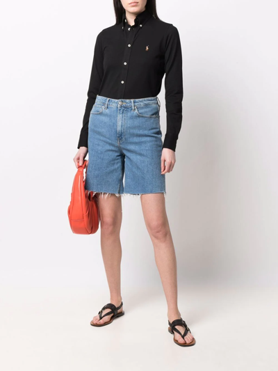 Polo Ralph Lauren Heidi Embroidered Oxford Shirt In Black