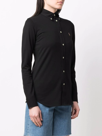 Polo Ralph Lauren Heidi Embroidered Oxford Shirt In Black