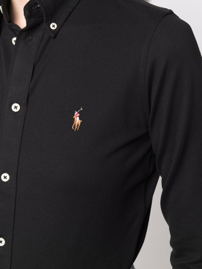 Polo Ralph Lauren Heidi Embroidered Oxford Shirt In Black