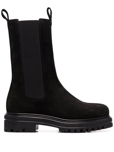 Scarosso Naomi Suede Boots In Black