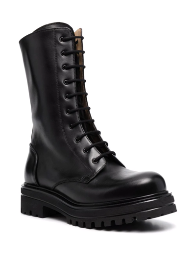 Scarosso Cara Lace-up Boots In Black