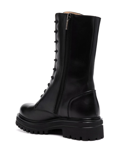 Scarosso Cara Lace-up Boots In Black