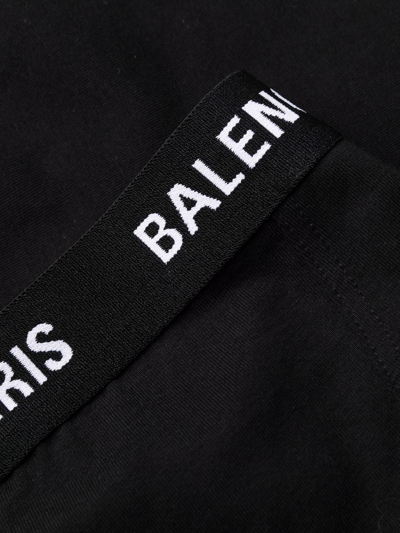 Shop Balenciaga Paris Cotton Boxers In Black
