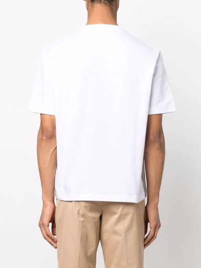 Shop Lanvin Block-lettered Logo-print Crew-neck T-shirt In White