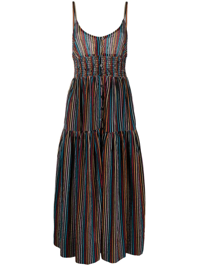 Shop Solid & Striped Skylar Tiered Maxi Dress In Multicolour