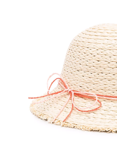 Shop Molo Bow-embellished Sun Hat In Neutrals