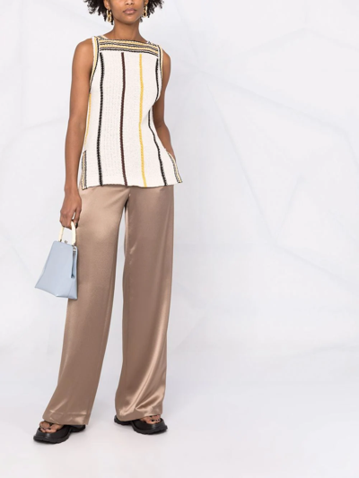 Pt01 Wide-leg Elasticated Trousers In Brown