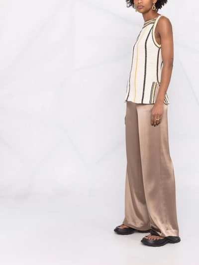 Pt01 Wide-leg Elasticated Trousers In Brown