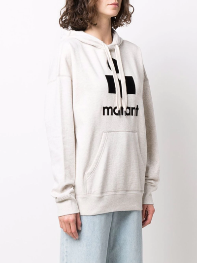 Shop Isabel Marant Étoile Logo-print Hoodie In Neutrals