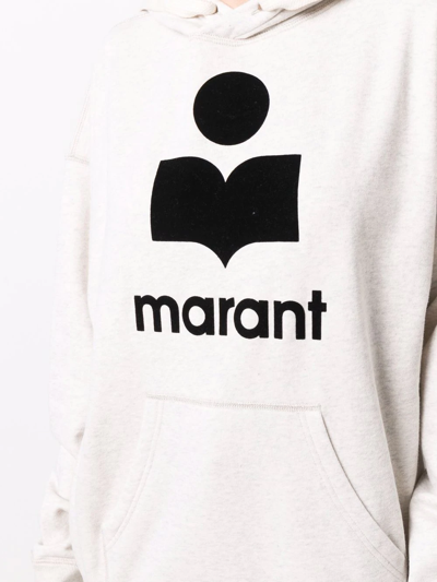 Shop Isabel Marant Étoile Logo-print Hoodie In Neutrals