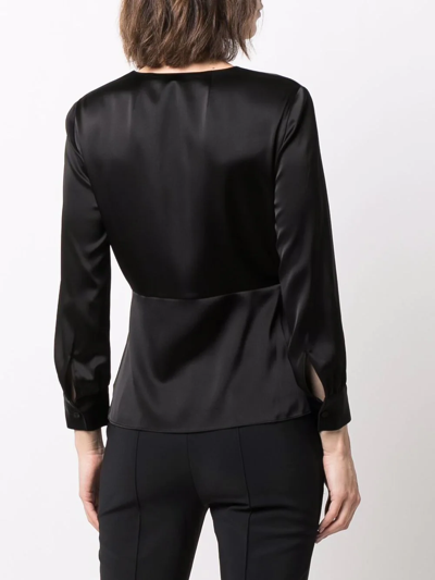 Shop Theory Twist-front Blouse In Black